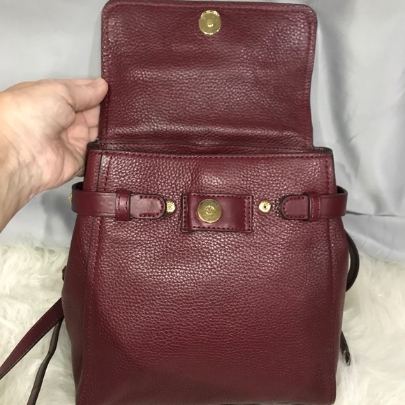Michael Kors Oxblood Addison Leather Backpack - Picture 10 of 13